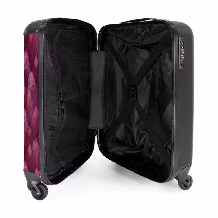 Suitcase - Leaves - Pattern - Burgundy — 5