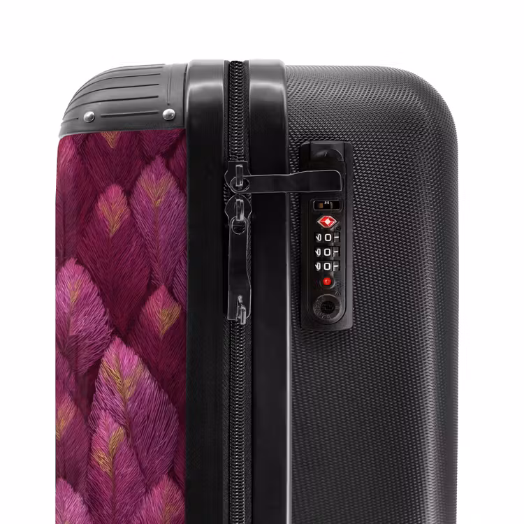 Suitcase - Leaves - Pattern - Burgundy — 6