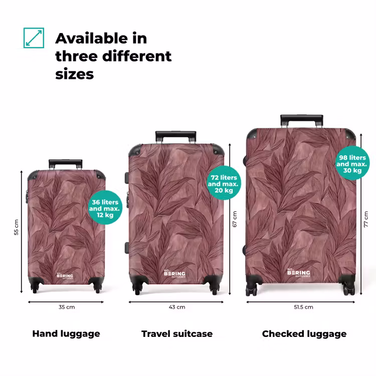 Suitcase - Leaves - Pattern - Purple — 3