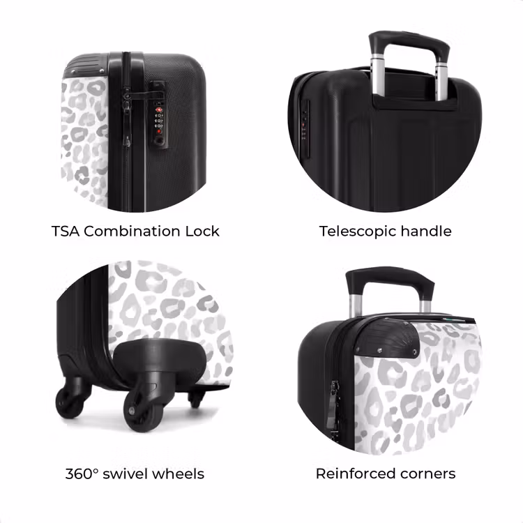 Suitcase - Leopard - Motif - Gray — 8