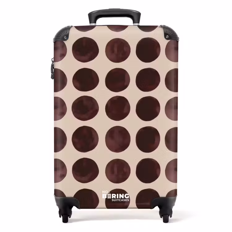 Suitcase - Polka dots - Pattern - Brown — 1
