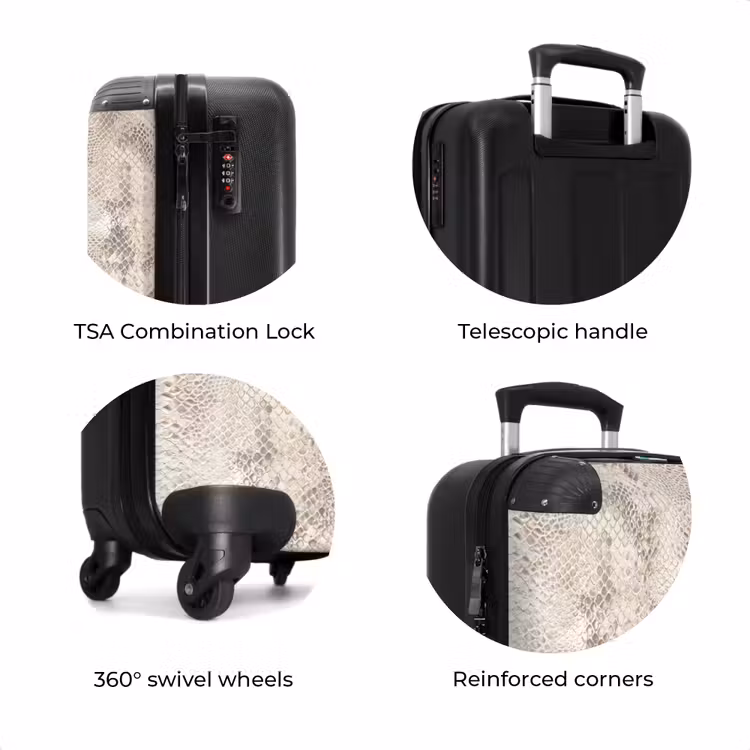 Suitcase - Snake - Pattern - Beige — 8