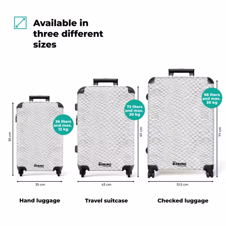 Suitcase - Snake - Pattern - White — 3