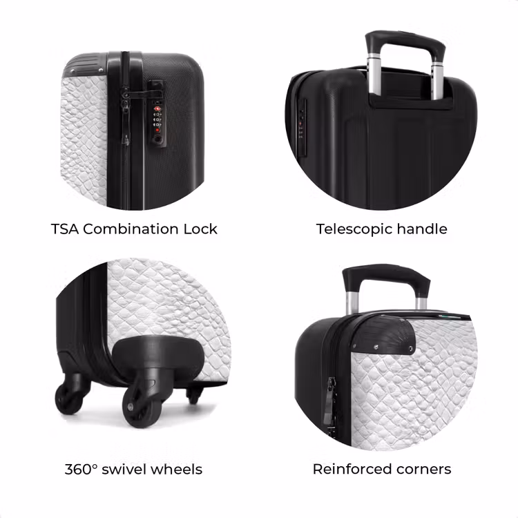 Suitcase - Snake - Pattern - White — 8