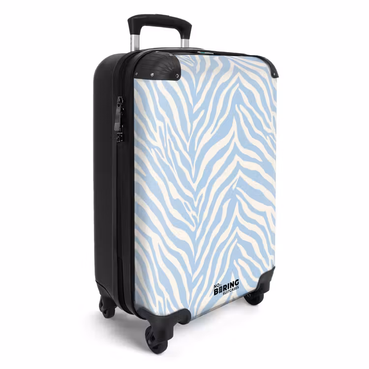 Suitcase - Zebra - Motif - Blue - White — 2