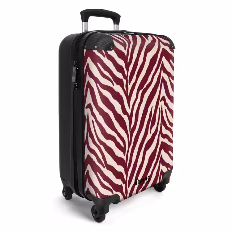 Suitcase - Zebra - Motif - Bordeaux - Red — 2