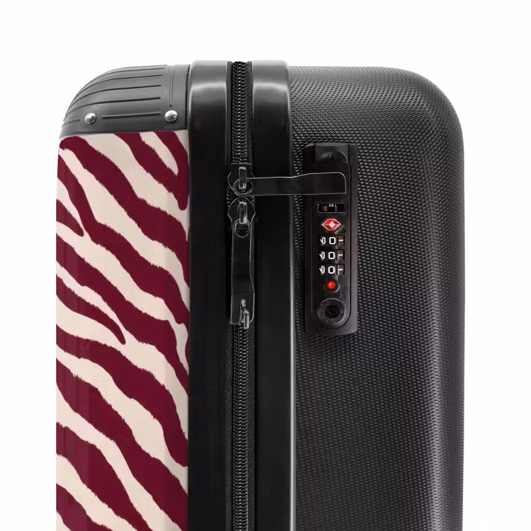 Suitcase - Zebra - Motif - Bordeaux - Red — 6