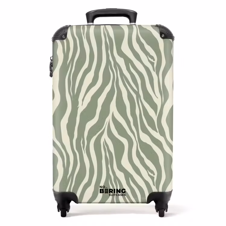 Suitcase - Zebra - Motif - Green — 1