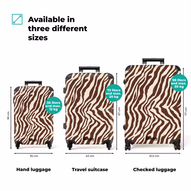 Suitcase - Zebra - Pattern - Black - White — 3