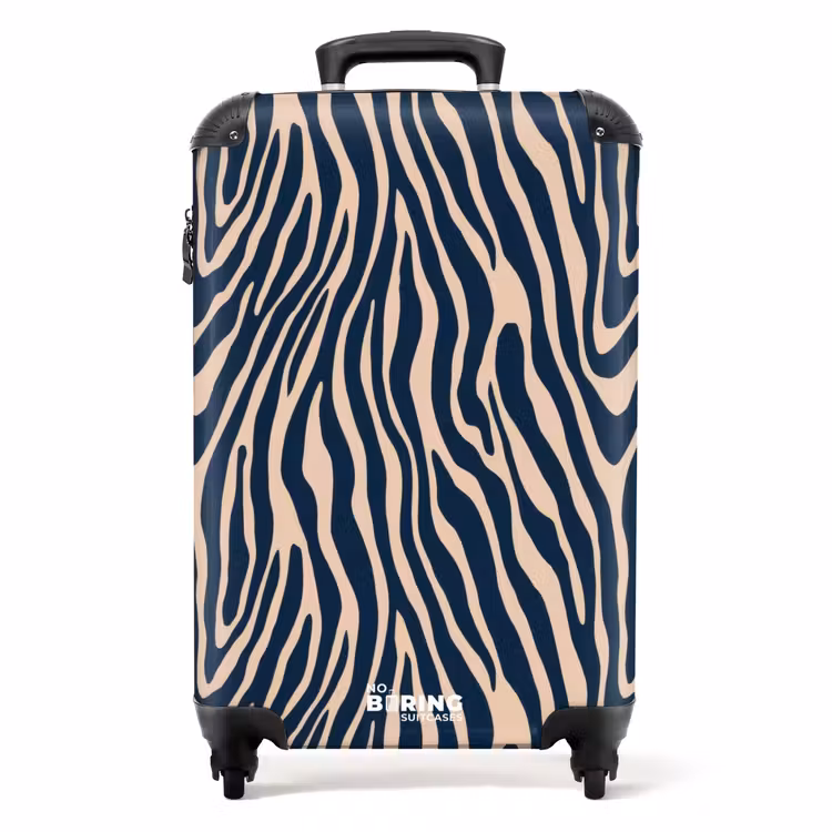 Suitcase - Zebra - Pattern - Blue - Beige — 1