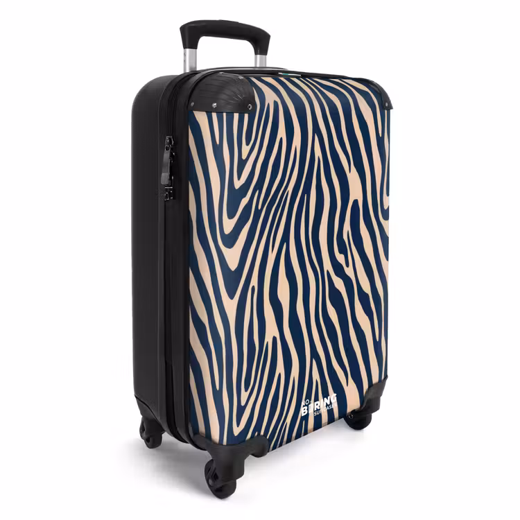 Suitcase - Zebra - Pattern - Blue - Beige — 2