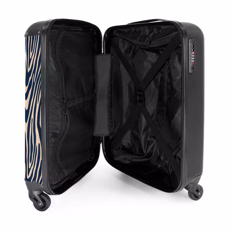 Suitcase - Zebra - Pattern - Blue - Beige — 5