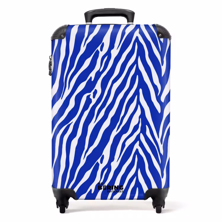 Suitcase - Zebra - Pattern - Cobalt - Blue — 1