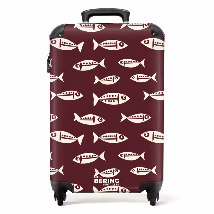 Suitcase - Fish - Graphic - Pattern - Dark — 1