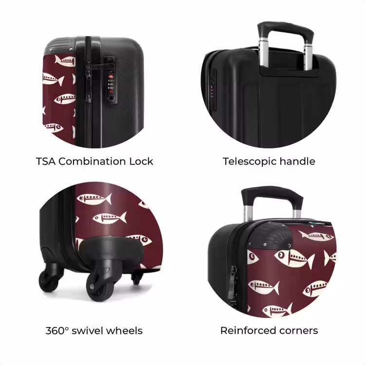 Suitcase - Fish - Graphic - Pattern - Dark — 8
