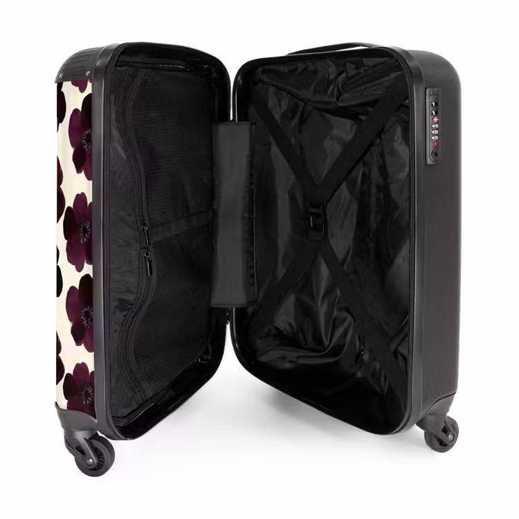 Suitcase - Flowers - Watercolor - Purple — 5