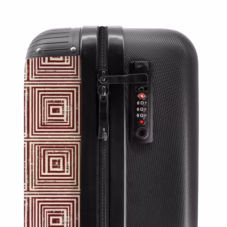 Suitcase - Geometric - Pattern - Red — 6