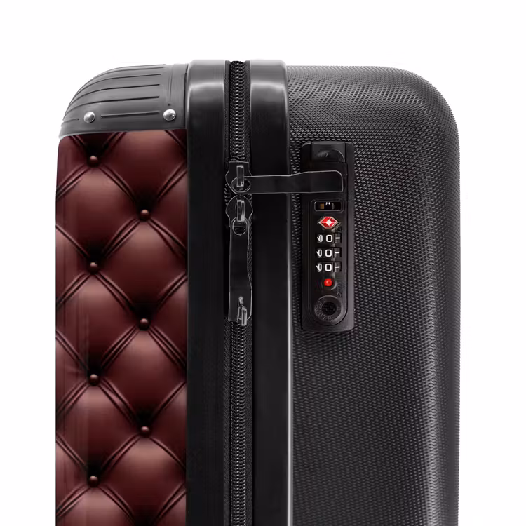 Suitcase - Leather - Pattern - Bordeaux — 6
