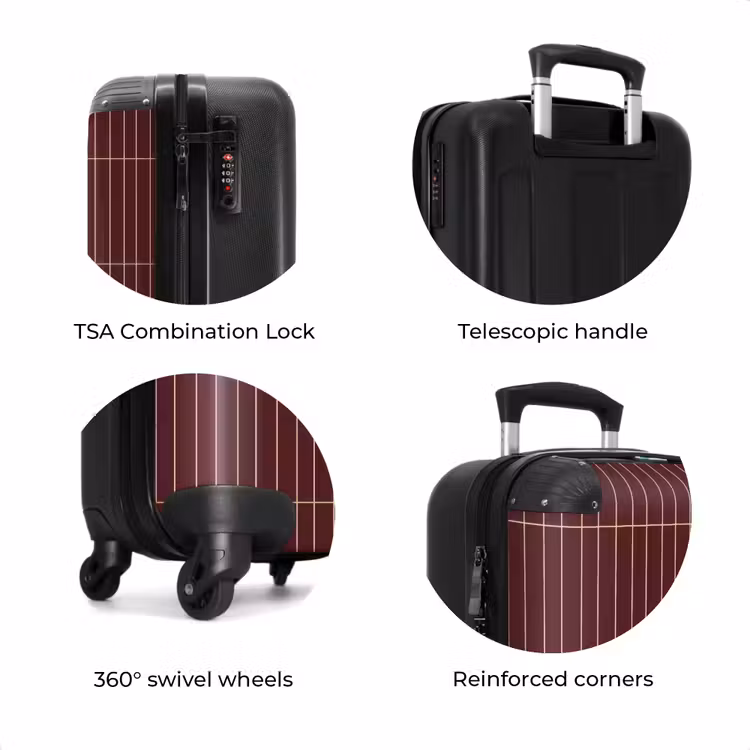 Suitcase - Lines - Pattern - Bordeaux — 8