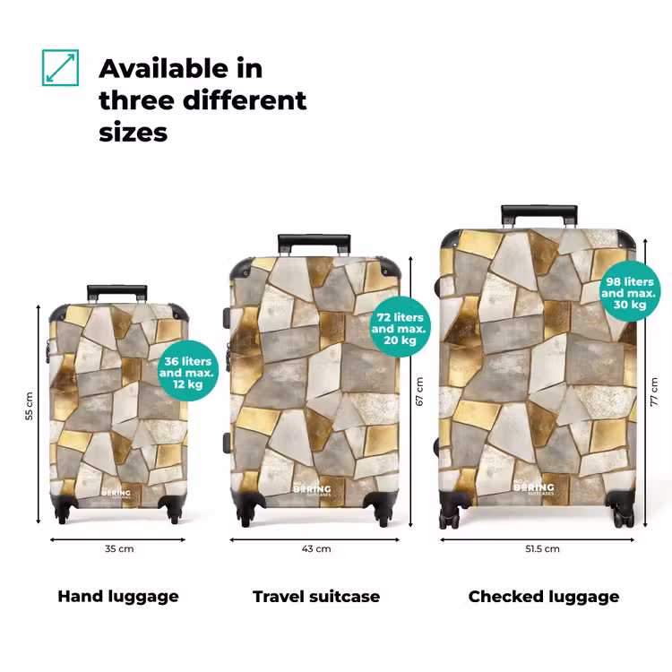 Suitcase - Mosaic - Marble - Gold — 3