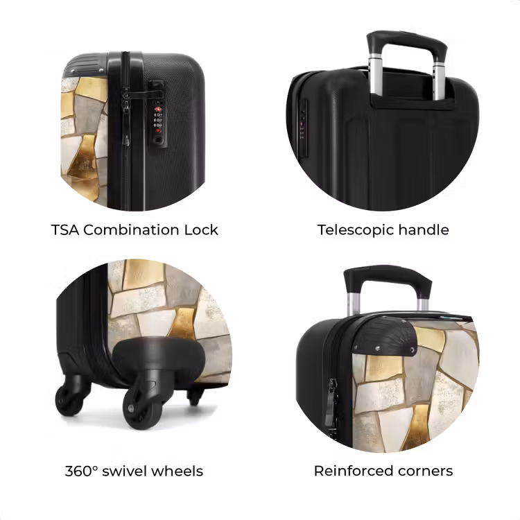 Suitcase - Mosaic - Marble - Gold — 8