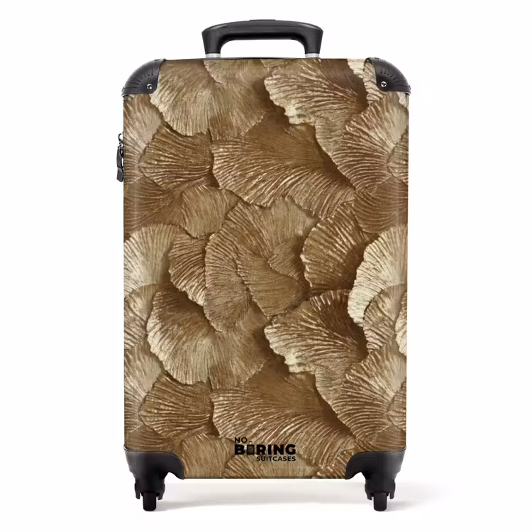 Suitcase - Organic - Pattern - Leaves - Gold — 1