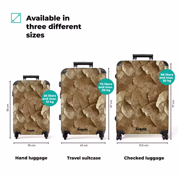 Suitcase - Organic - Pattern - Leaves - Gold — 3