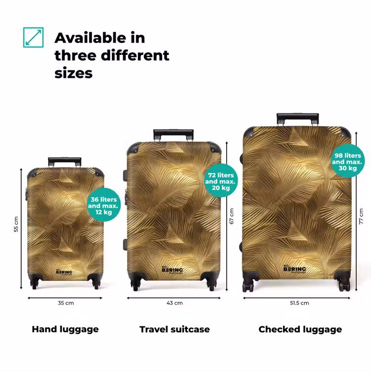 Suitcase - Palm - Fan - Gold — 3
