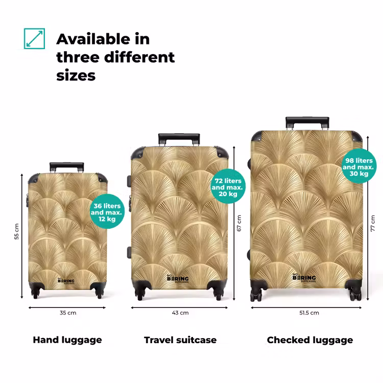 Suitcase - Pattern - Fan - Gold — 3