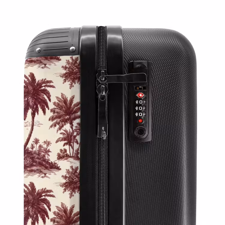 Suitcase - Tropical - Geometric - Bordeaux red — 6