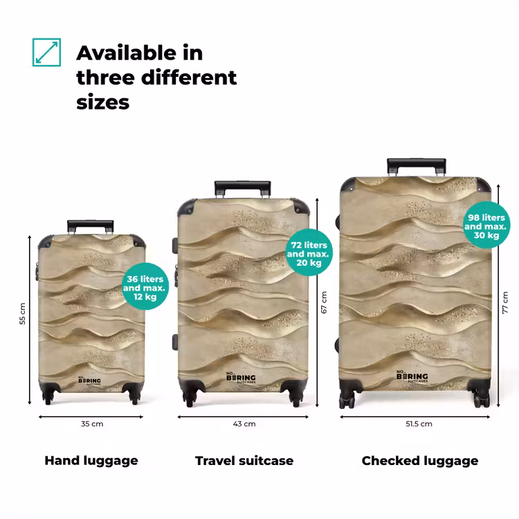 Suitcase - Waves - Pattern - Gold — 3