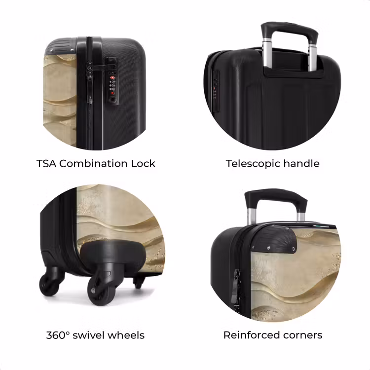 Suitcase - Waves - Pattern - Gold — 8