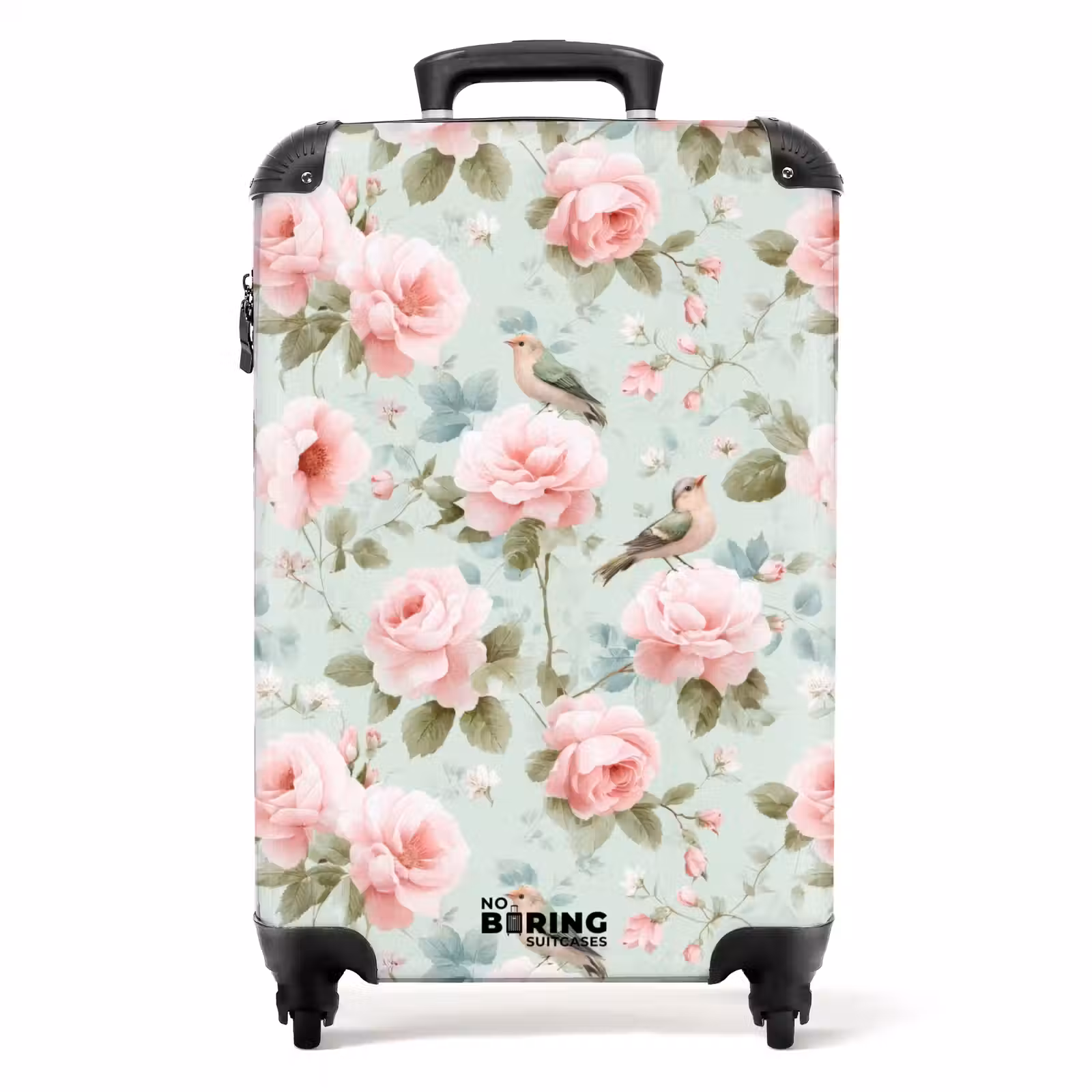 Suitcase - Roses - Birds - Pastel - Colorful — 1