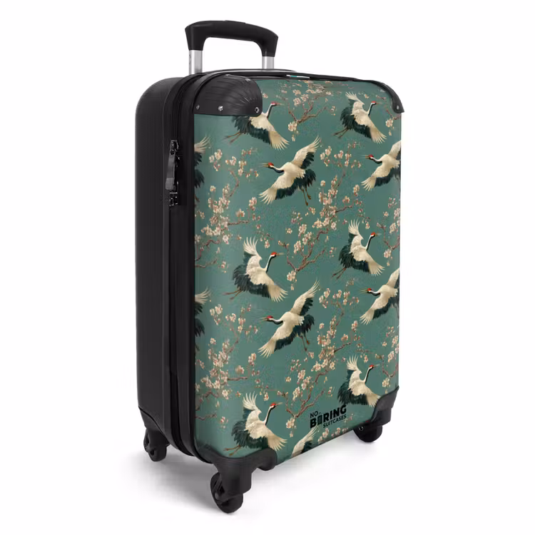 Suitcase - Cherry Blossom - Maternity Bird - Green — 2