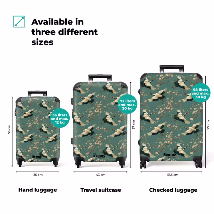 Suitcase - Cherry Blossom - Maternity Bird - Green — 3