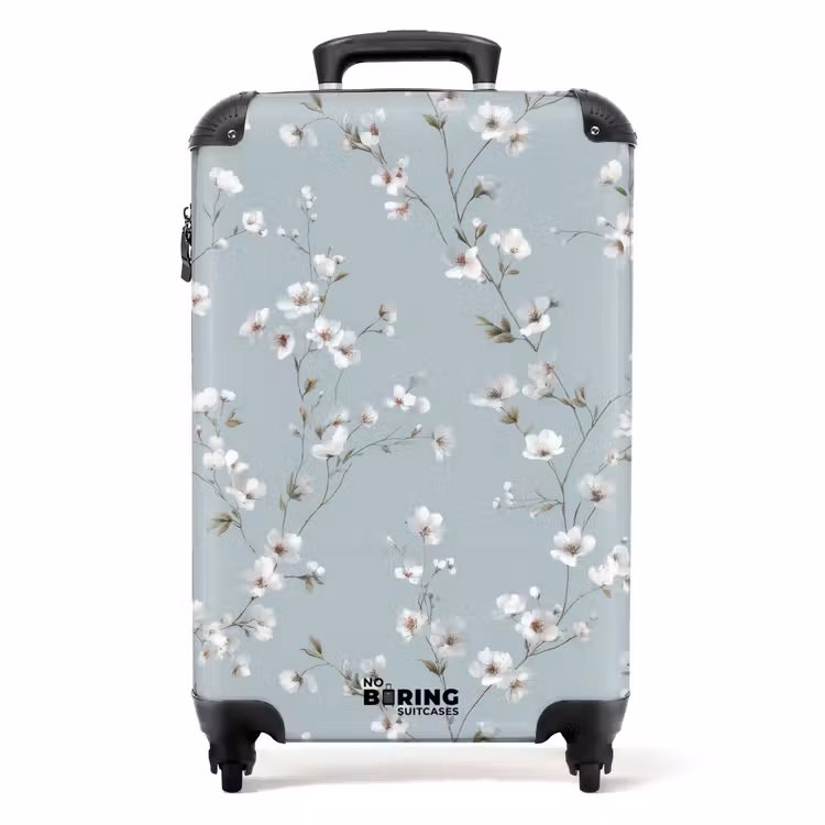 Suitcase - Classic - Flowers - Blue — 1