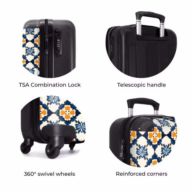 Suitcase - Classic - Geometric - Blue — 8