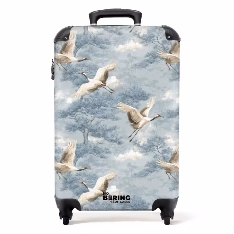 Suitcase - Clouds - Cranes - Blue — 1