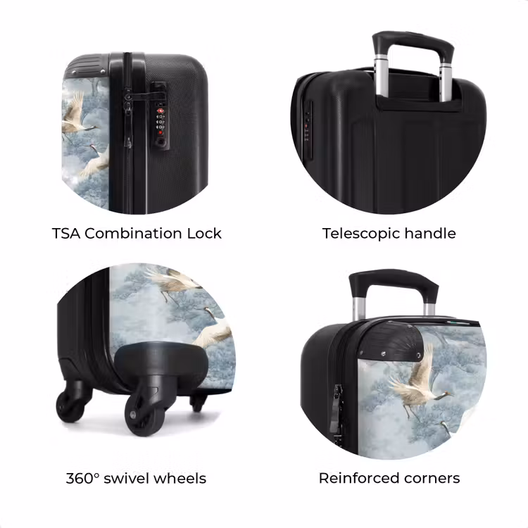 Suitcase - Clouds - Cranes - Blue — 8