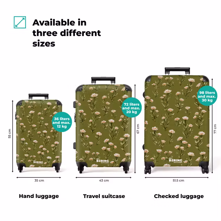 Suitcase - Country - Floral - Green — 3