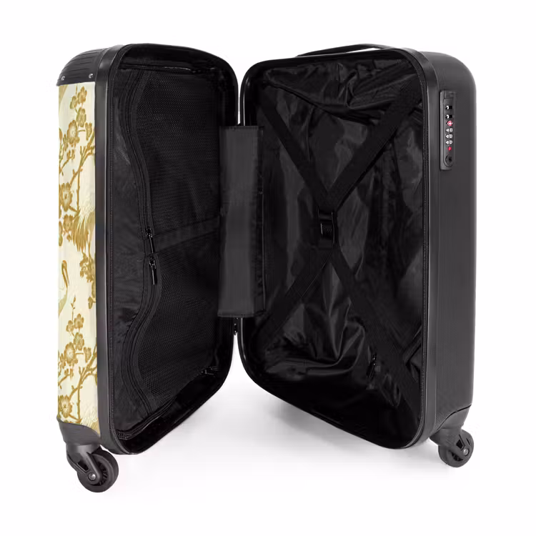 Suitcase - Crane - Cherry Blossom - Gold — 5