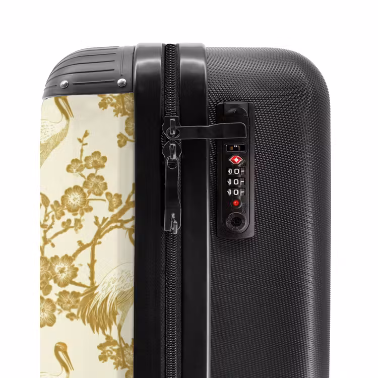 Suitcase - Crane - Cherry Blossom - Gold — 6