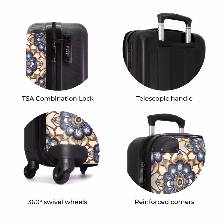 Suitcase - Floral - Ornament - Blue — 8