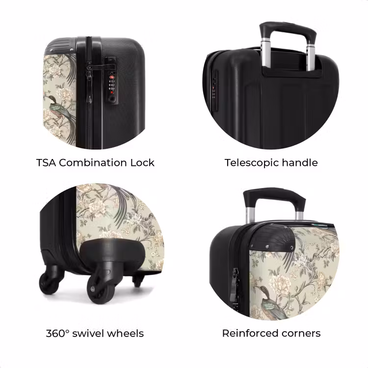 Suitcase - Flower - Bird - Colorful — 8