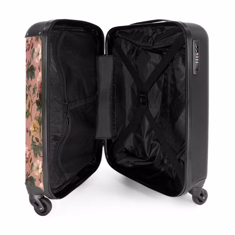 Suitcase - Flowers - Classic - Pink — 5