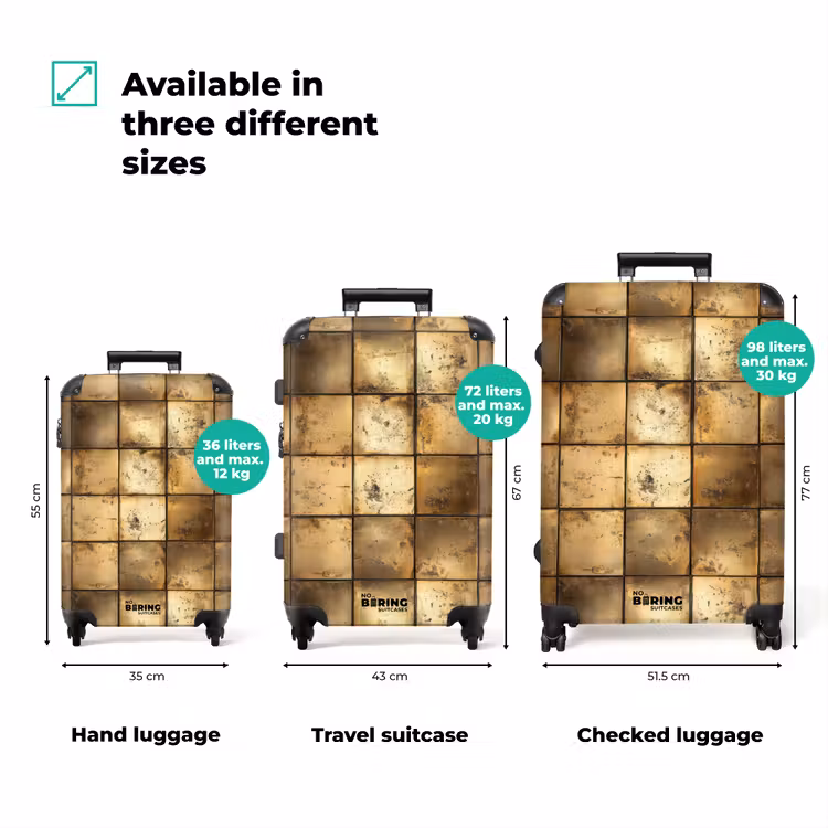 Suitcase - Geometric - Tiles - Gold — 3