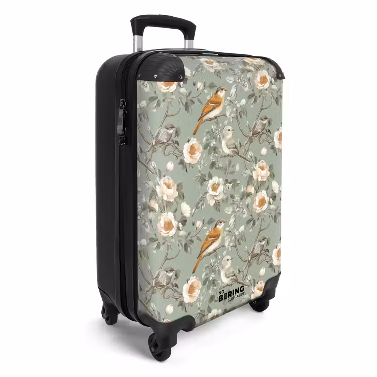 Suitcase - Pink - Birds - Colorful — 2