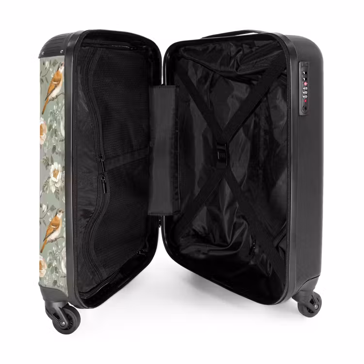 Suitcase - Pink - Birds - Colorful — 5