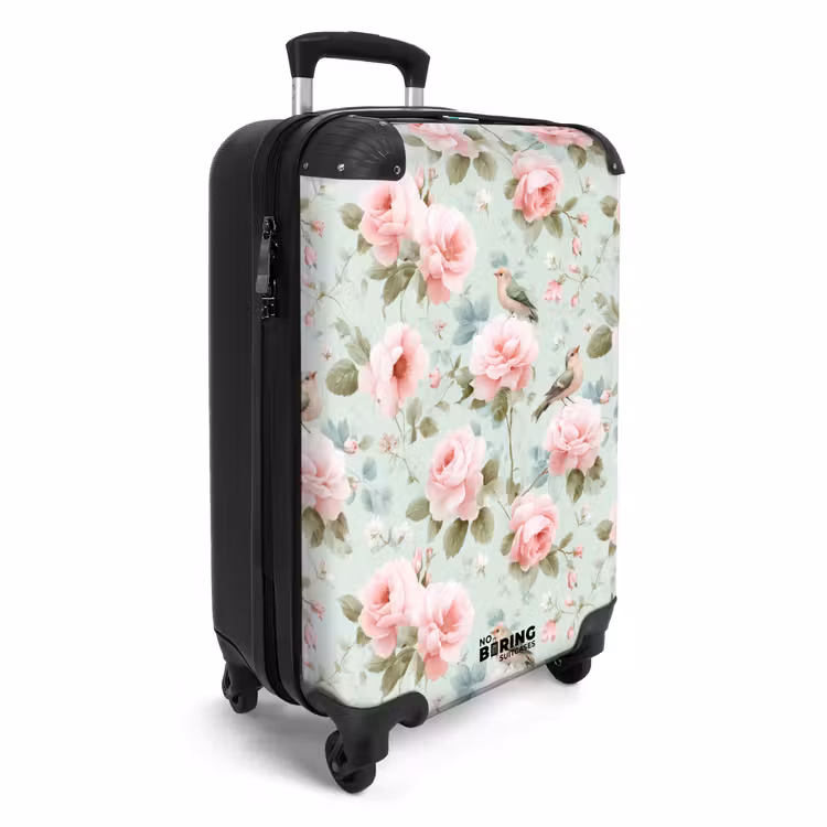 Suitcase - Roses - Birds - Pastel - Colorful — 2