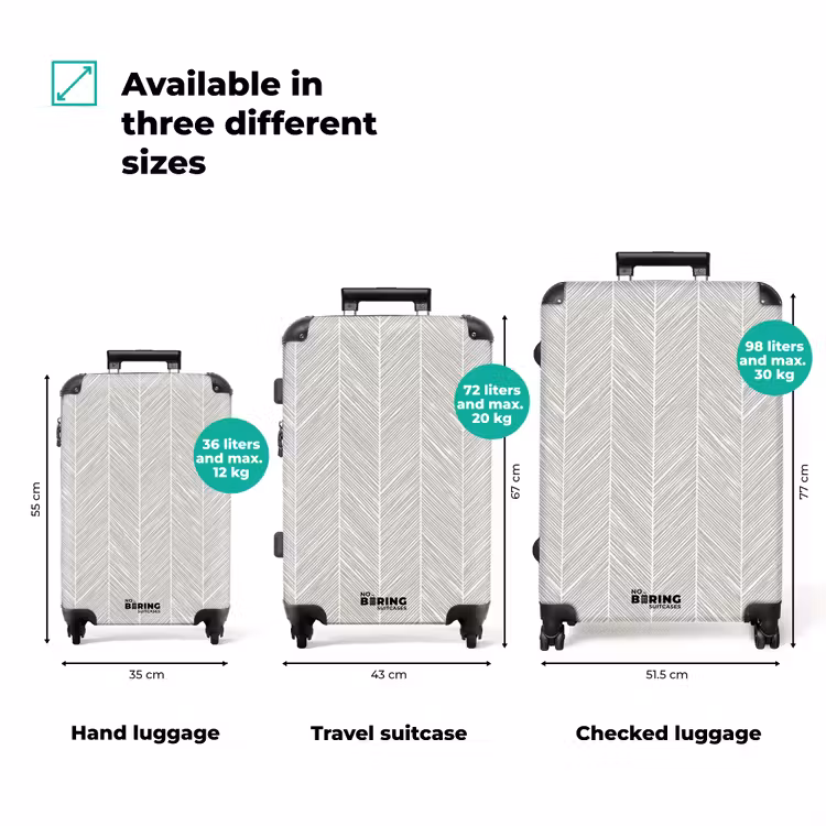 Suitcase - Classic - Herringbone - Gray — 3